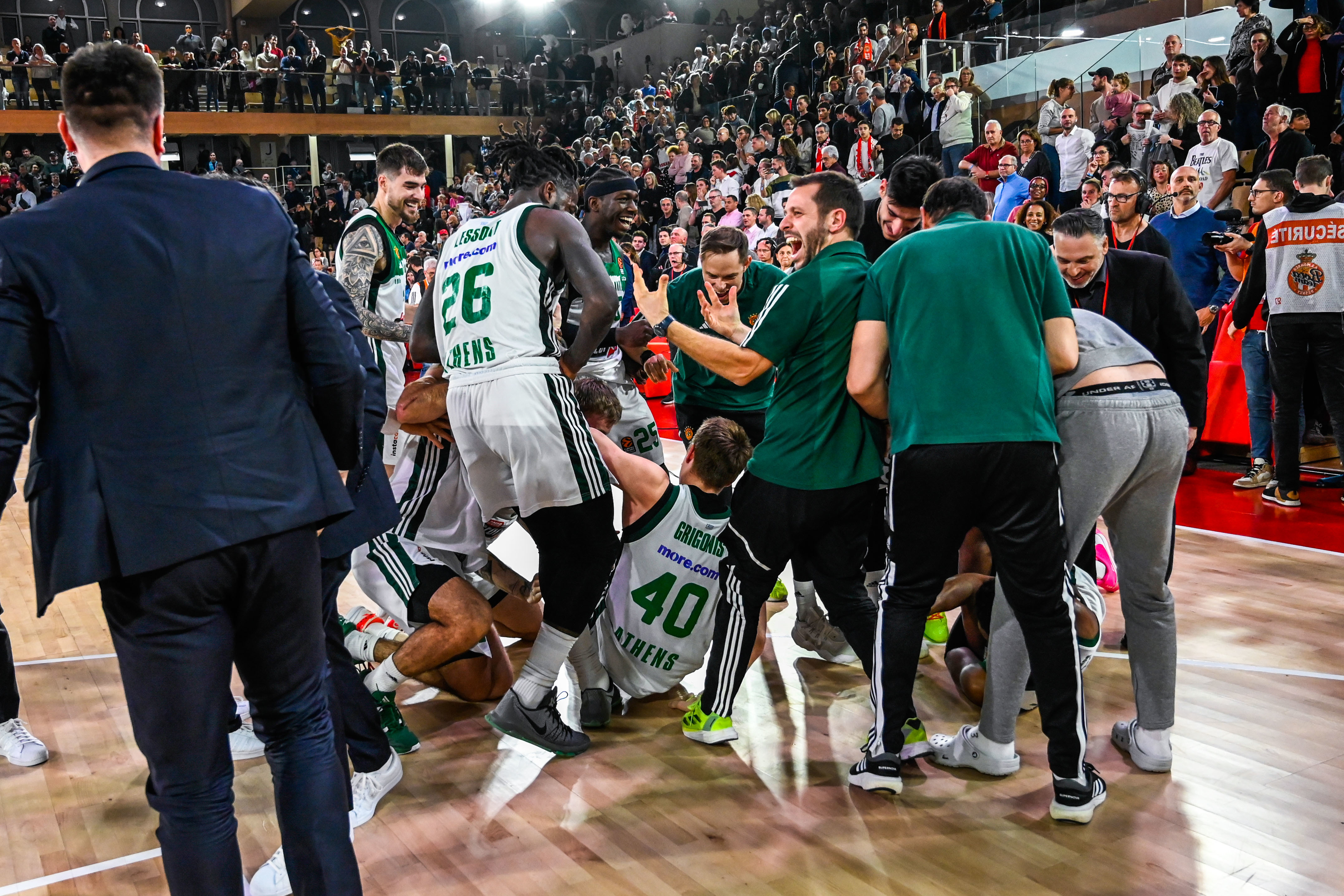 Mathias LESSORT of Panathinaikos during the Turkish Airlines Euroleague match between AS Monaco and Panathinaikos at Salle Gaston Medecin on December 20, 2023 in Monaco, Monaco. (Photo by Pascal Della Zuana /Icon Sport)